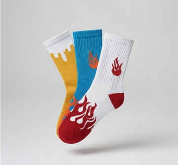 Melt & Flame Graphic Socks Combo – 3 Pack